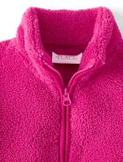 Toddler Girls Heavyweight Sherpa Zip Up Jacket