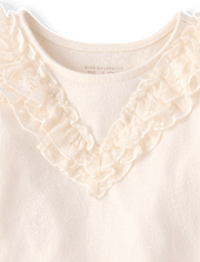 Toddler Girls Lace Ruffle Top