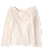 Toddler Girls Lace Ruffle Top