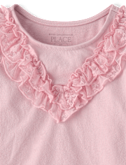 Toddler Girls Lace Ruffle Top