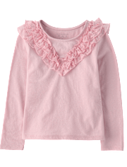Toddler Girls Lace Ruffle Top