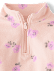 Toddler Girls Print Microfleece Half Zip Pullover