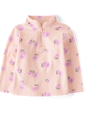 Toddler Girls Print Microfleece Half Zip Pullover