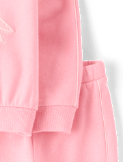 Toddler Girls Puff Graphic Premium Fleece 2-Piece Outfit Set