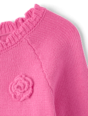 Toddler Girls 3D Rosette Sweater