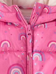 Toddler Girls Print Microfleece Lined Puffer Jacket