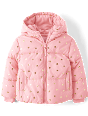 Doudoune doublée en micropolaire imprimée pour petite fille