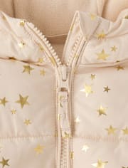 Toddler Girls Print Microfleece Lined Puffer Jacket