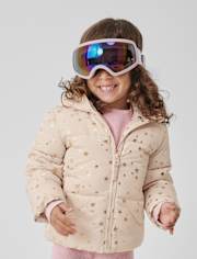 Toddler Girls Print Microfleece Lined Puffer Jacket