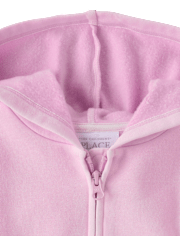 Sweat à capuche zippé en polaire de qualité supérieure teint en pièce pour tout-petit