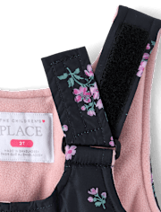 Toddler Girls Print Snow Overalls