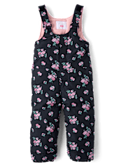 Toddler Girls Print Snow Overalls