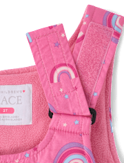 Toddler Girls Print Snow Overalls