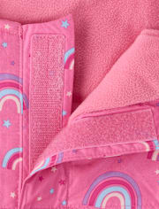 Toddler Girls Print Snow Overalls
