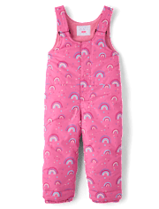 Toddler Girls Print Snow Overalls