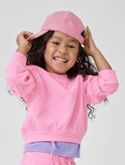 Toddler Girls Garment Dyed Premium Fleece Sweatshirt