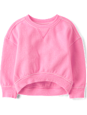 Toddler Girls Garment Dyed Premium Fleece Sweatshirt