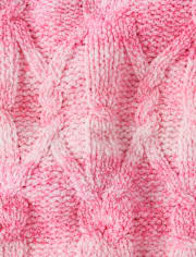 Toddler Girls Ombre Cable Knit Chenille Sweater
