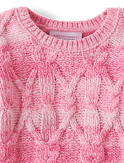 Toddler Girls Ombre Cable Knit Chenille Sweater