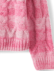Toddler Girls Ombre Cable Knit Chenille Sweater