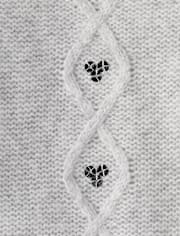 Toddler Girls Sequin Cable Knit Super Soft Sweater