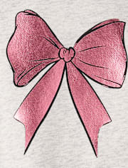Toddler Girls Foil Bow Premium Fleece 2-Piece Outfit Set
