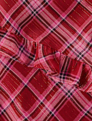 Girls Plaid Chiffon Ruffle Dress