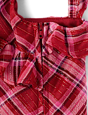 Girls Plaid Chiffon Ruffle Dress