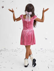Girls Velour Corset Dress