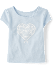 Girls Embellished Graphic Baby Tee