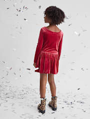 Girls Velour Bubble Dress