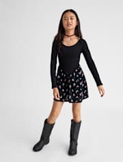 Robe fleurie taille V pour fille