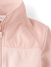 Girls Contrast Microfleece Zip Up Jacket