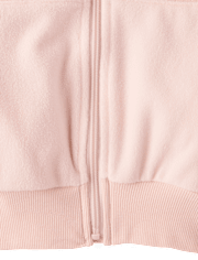 Girls Contrast Microfleece Zip Up Jacket