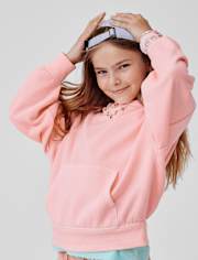 Sweat à capuche en polaire de qualité supérieure teint en pièce pour enfants