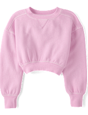 Girls Garment Dyed Premium Fleece Sweatshirt
