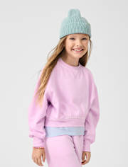 Girls Garment Dyed Premium Fleece Sweatshirt