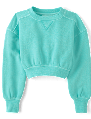 Girls Garment Dyed Premium Fleece Sweatshirt