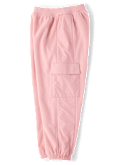 Girls Microfleece Cargo Jogger Pants