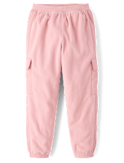 Girls Microfleece Cargo Jogger Pants
