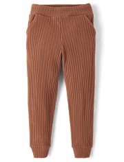 Girls Plush Rib Jogger Pants