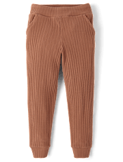 Girls Plush Rib Jogger Pants