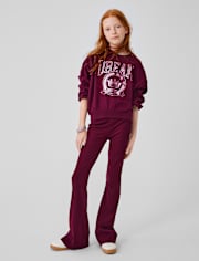 Girls Sueded Rib Flare Leggings