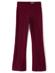 Girls Sueded Rib Flare Leggings