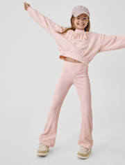 Girls Sueded Rib Flare Leggings