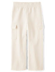 Kids Garment Dyed Premium Fleece Wide Leg Cargo Lounge Pants