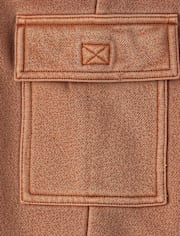 Kids Garment Dyed Premium Fleece Wide Leg Cargo Lounge Pants
