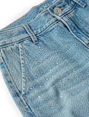 Girls Rhinestone Baggy Cargo Jeans