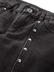 Jean ample à coutures cloutées pour fille
