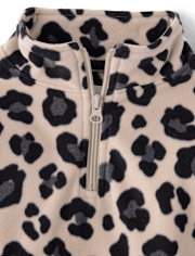 Girls Print Microfleece Half Zip Pullover